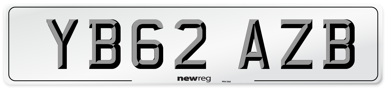YB62 AZB Number Plate from New Reg